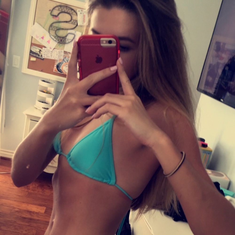 Turquoise Triangle Bikini Top